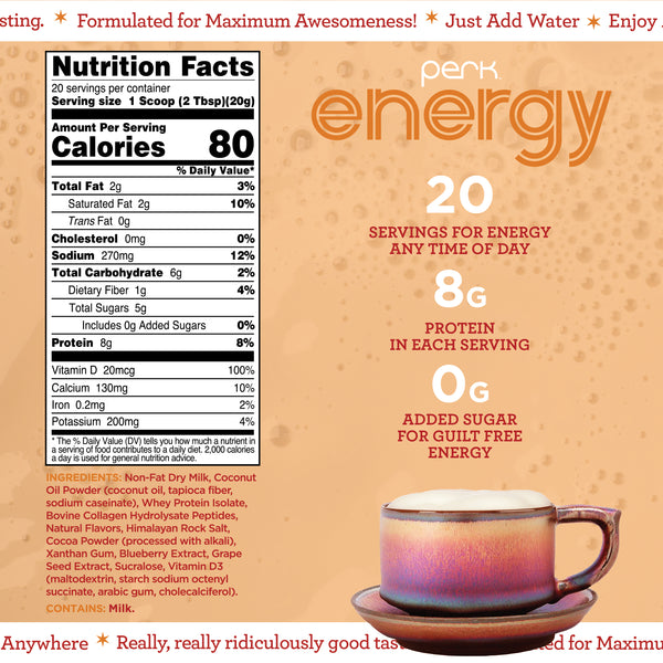 Energy CAFFEINE-FREE Vanilla Caramel Steamer