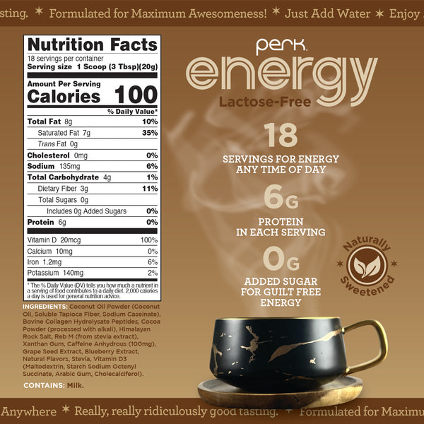 Energy Naturally Sweetened Lactose Free Dutch Hot Cocoa