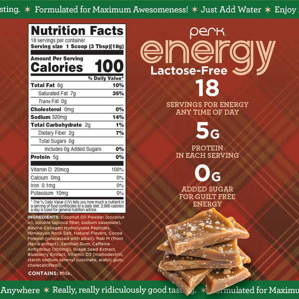Energy Naturally Sweetened Lactose Free English Toffee